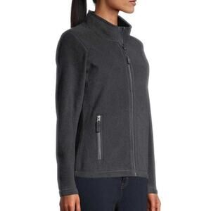 Knoss Women High Loft Fleece Performance Jacket M Gray Zip Cozy Warm Outdoor NWT